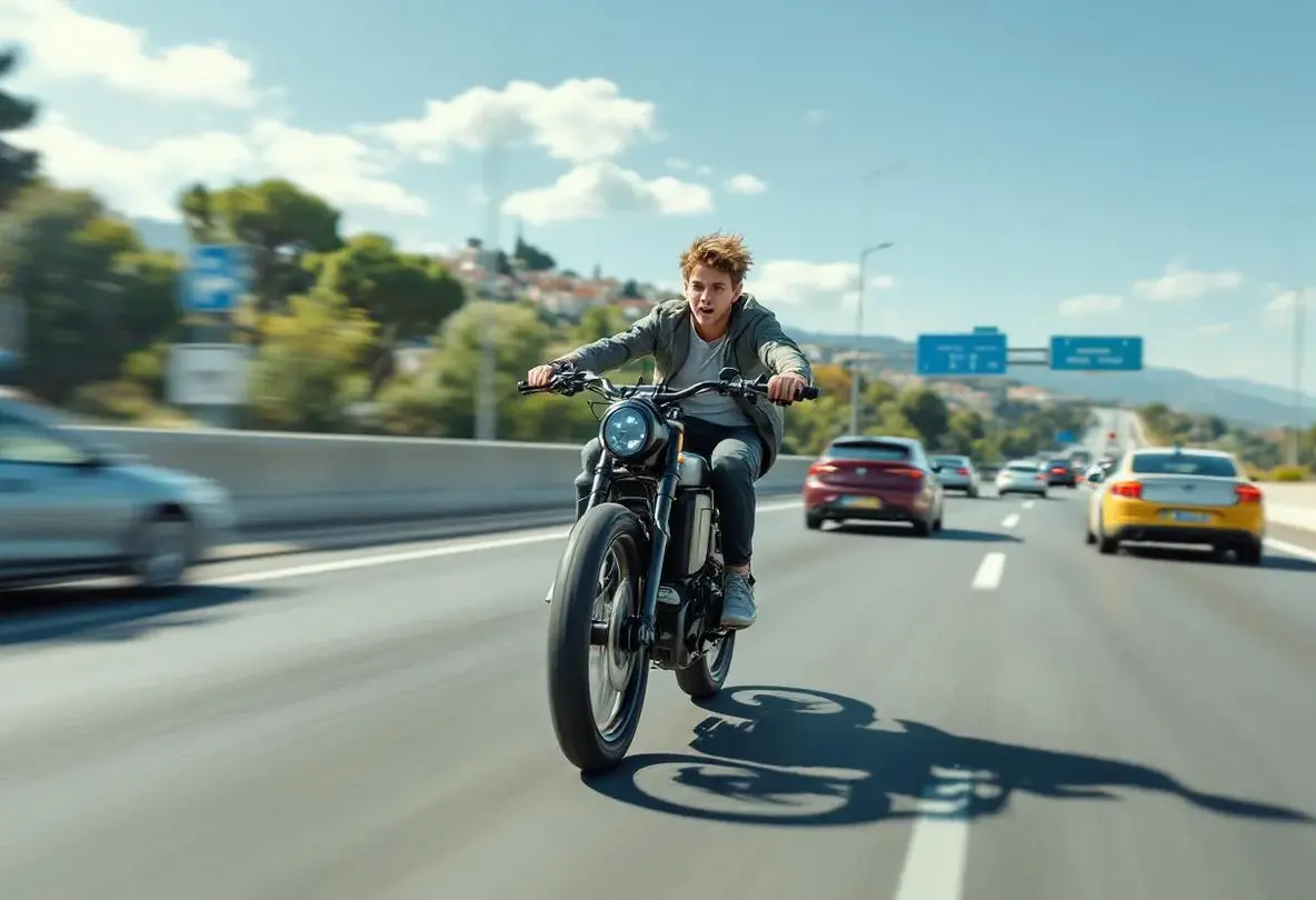 Il roulait à 120 km/h à vélo sur l’autoroute : un adolescent de 16 ans double la police sur sa bicyclette