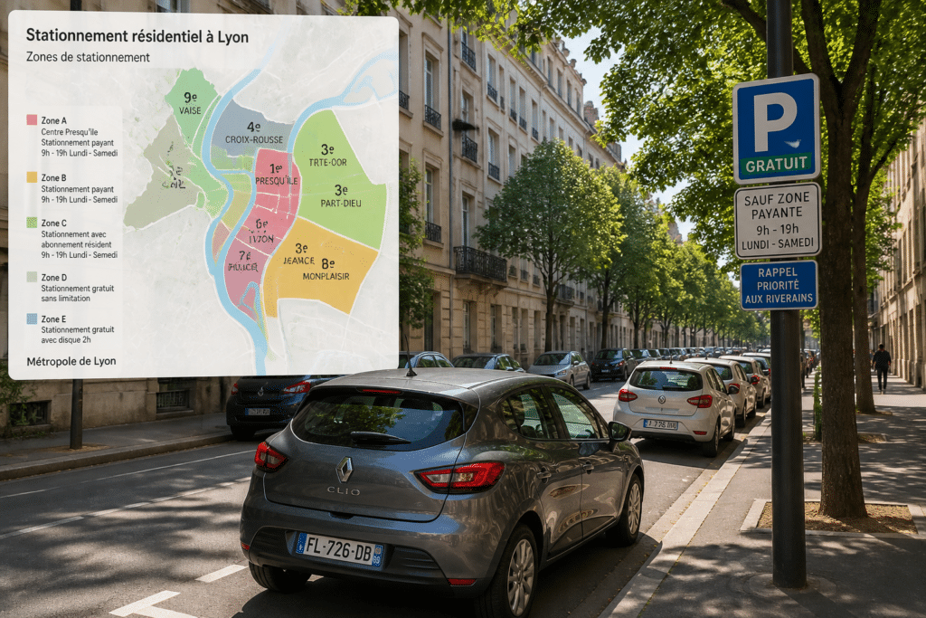 lyon stationnement gratuit