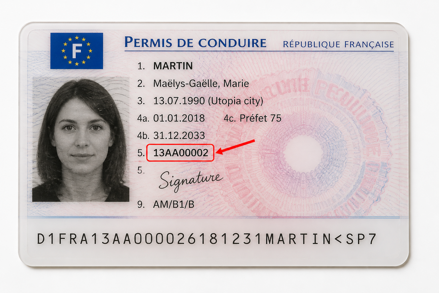 numéro de permis de conduire